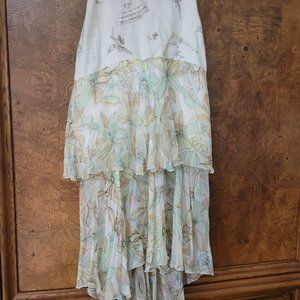 Bryan Emerson skirt, size small, cream with floral design